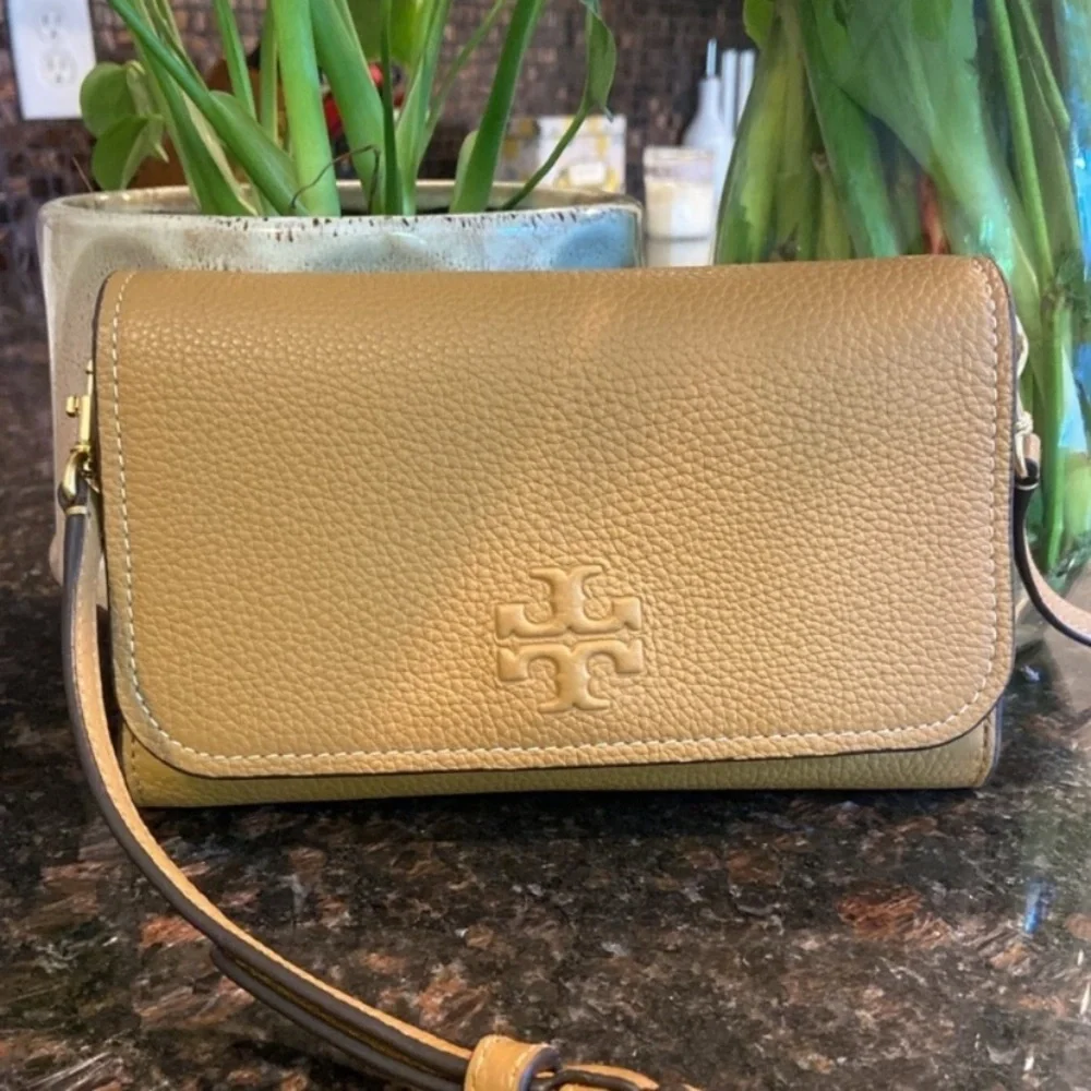 Tory Burch Tan Pebbled Leather Crossbody